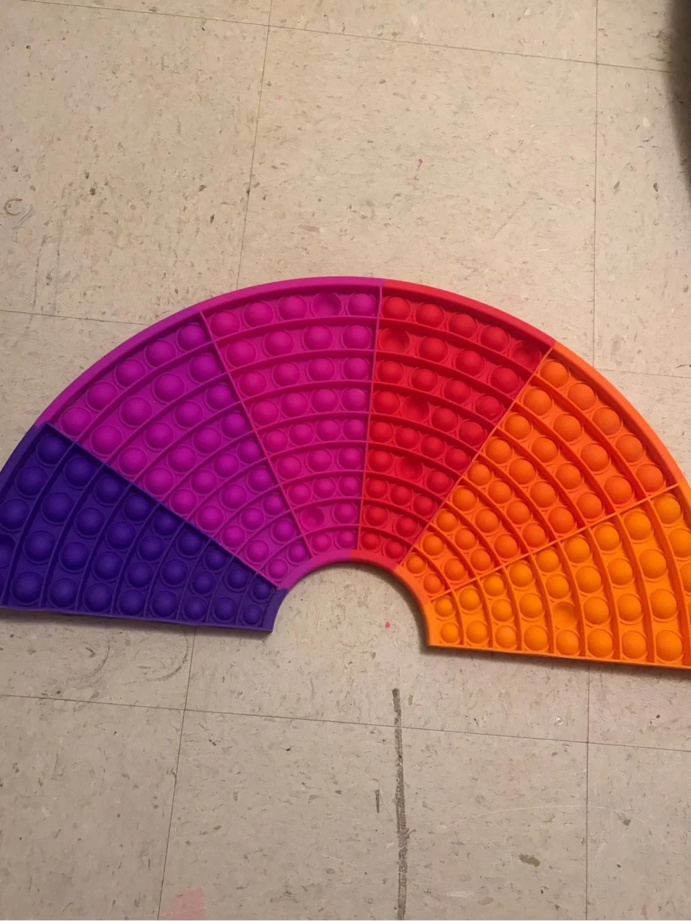 Giant Rainbow Half-Moon Pop Sensory Toy - Pink, Purple, Red, Orange